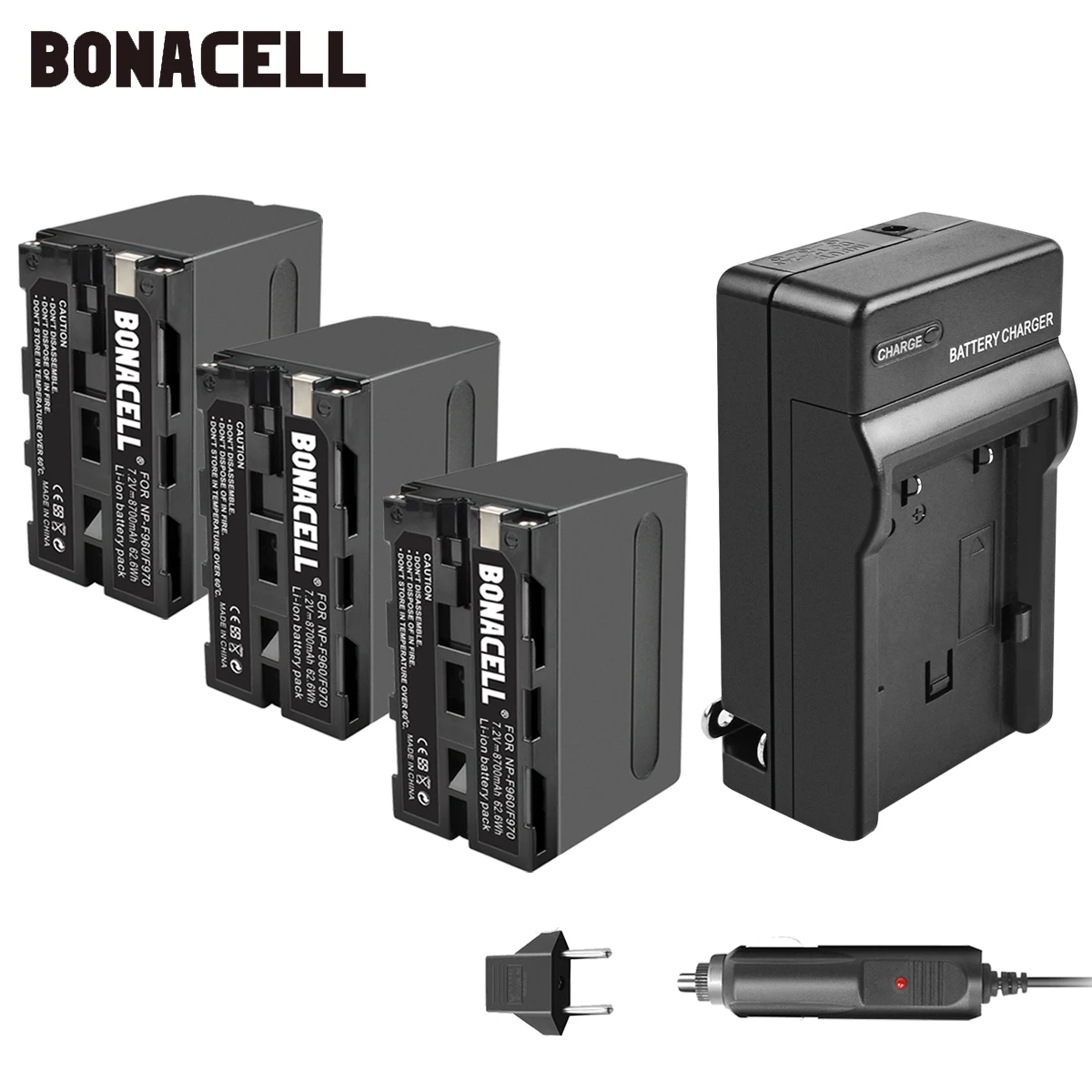 Bonacell 7,2 V 8700 мА/ч, NP-F960 NP-F970 NP F960 F970 F950 Батарея+ Зарядное устройство для sony PLM-100 CCD-TRV35 MVC-FD91 MC1500C L50