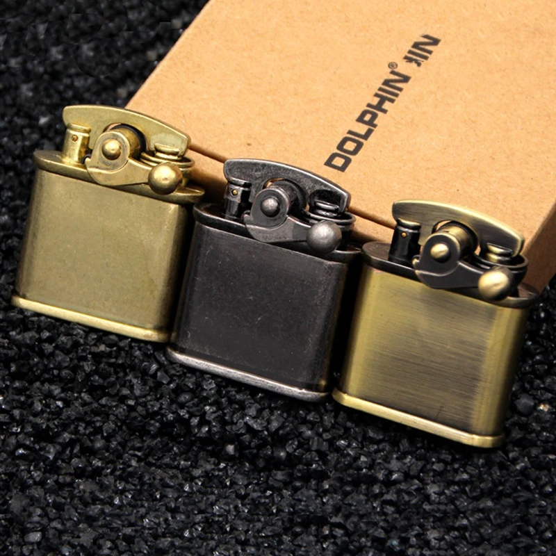 Ретро фонарь Бесплатная зажигалка ветрозащитная латунная Флинт керосин масло