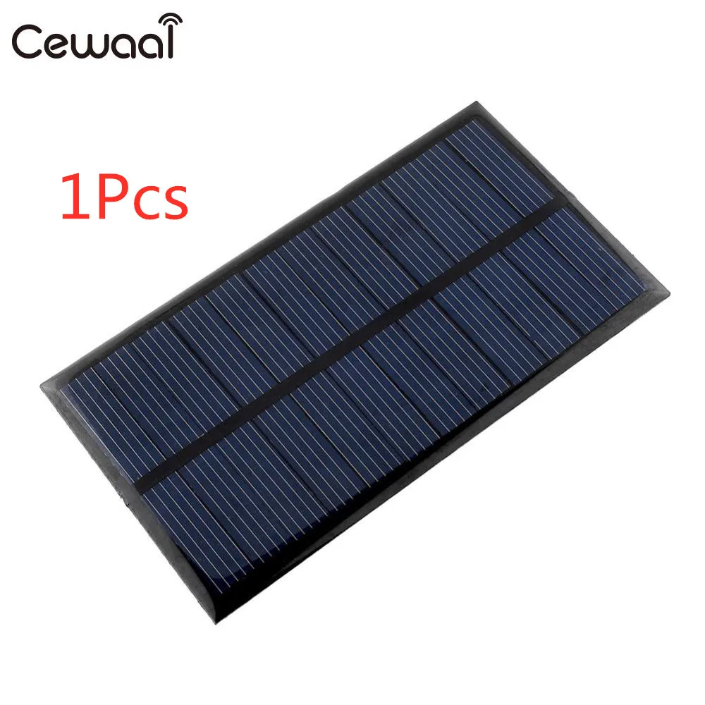 Cewaal солнечная панель 6 в 1 Вт Портативный Мини DIY модуль панели системы для батареи сотового телефона зарядные устройства портативный солнечный элемент - Цвет: 1Pcs