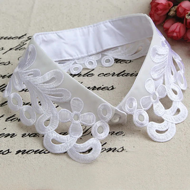 Женский модный поддельный съемный воротник со стразами кружевной хлопковый для