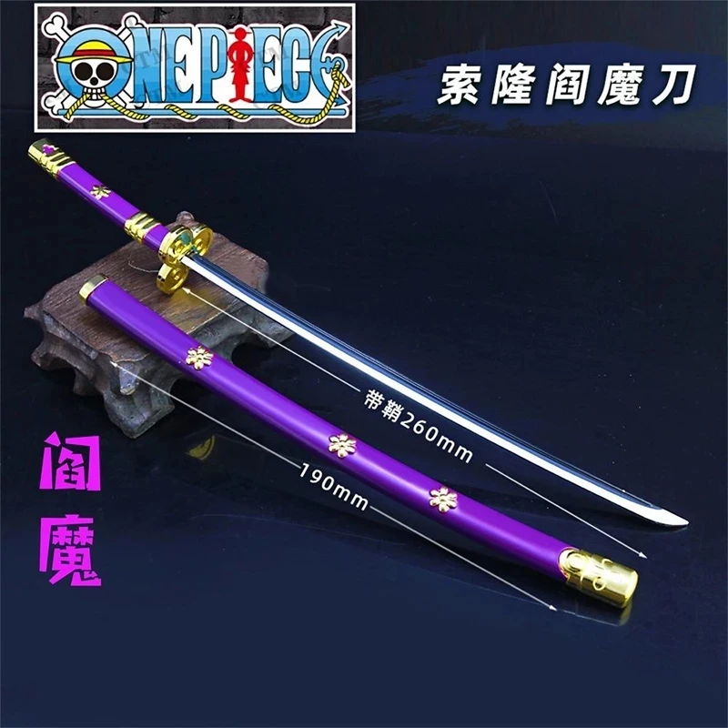 

ONE PIECE Roronoa Zoro Yamato Ame No Habakiri Autumn Water 25CM Metal Weapon Model with Scabbard Katana Anime Props Kid Toy Gift