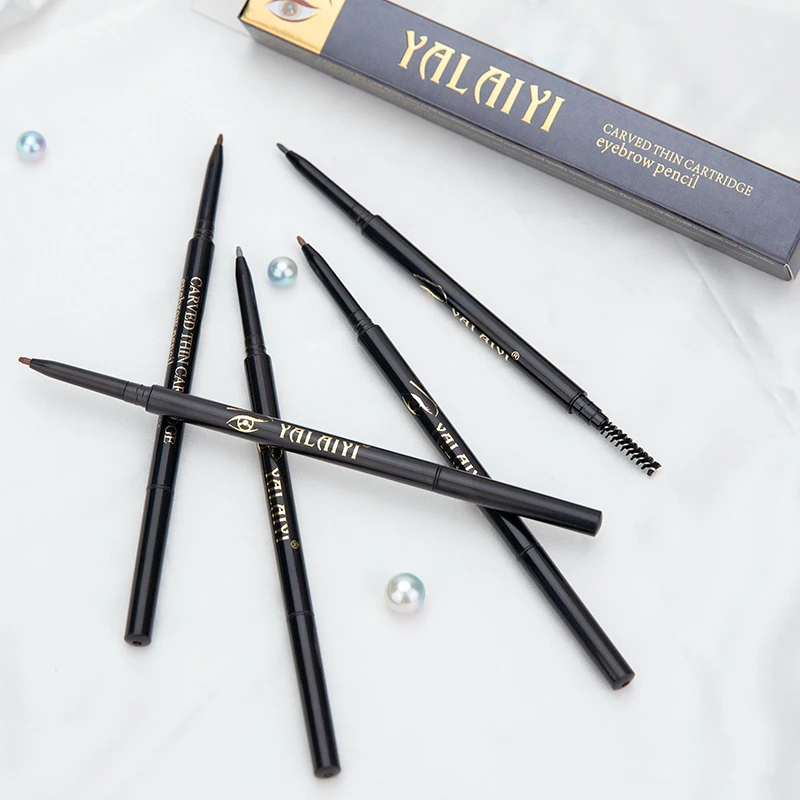 Ультратонкий двухсторонний карандаш для бровей YALAIYI водостойкий долговечный