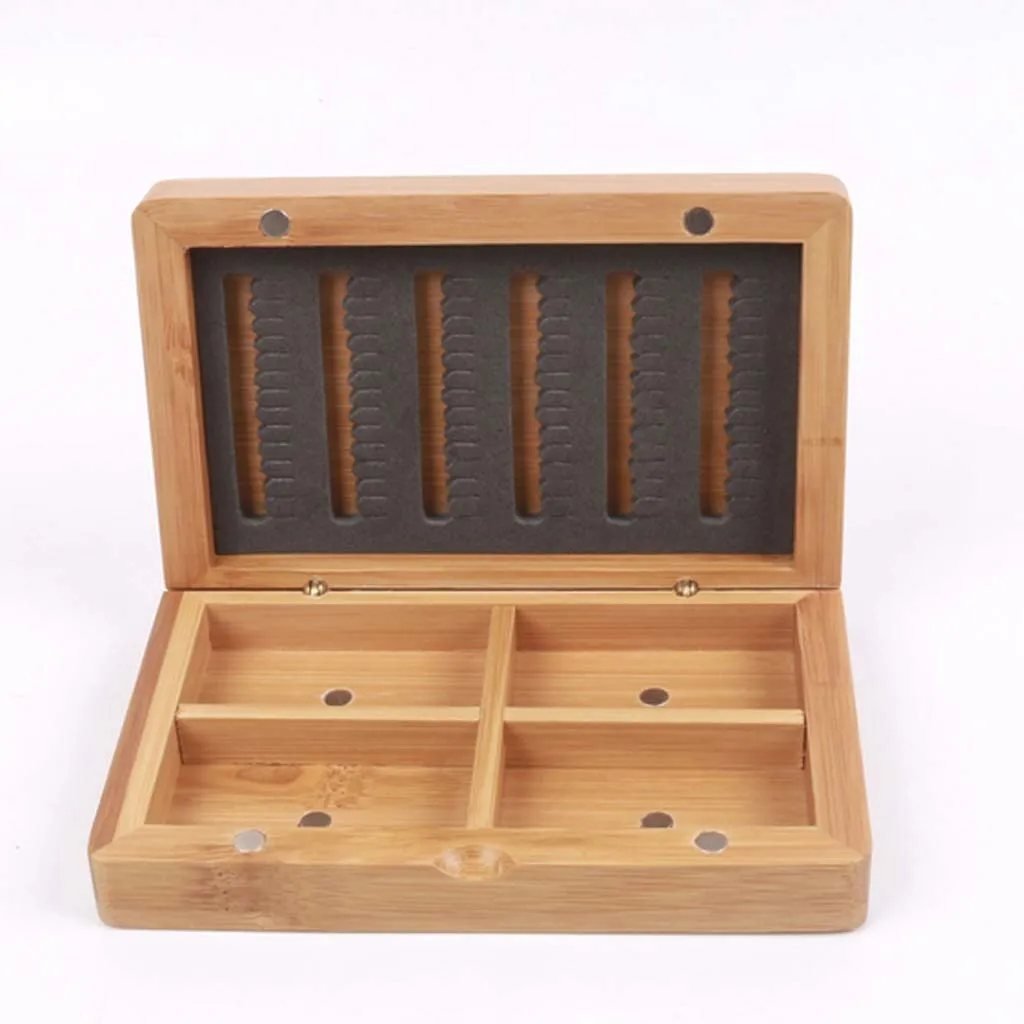 Бамбуковый чехол для рыболовных снастей с 4 отделениями|Коробки рыболовной