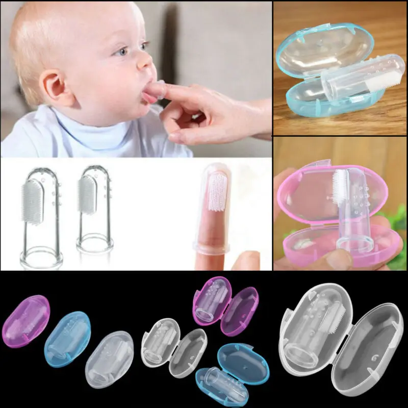 Для малышей и детей постарше детские мягкие силиконовые палец зубная щетка Зубы