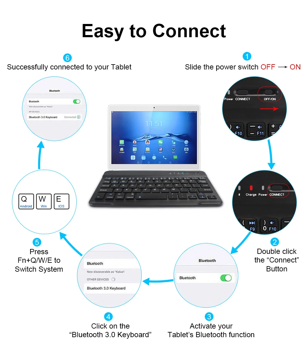 

Mini Bluetooth Keyboard Wireless Keyboard For Computer Phone Keycaps Spainish Russian Rechargable Keyboard For Ipad Tablet PC