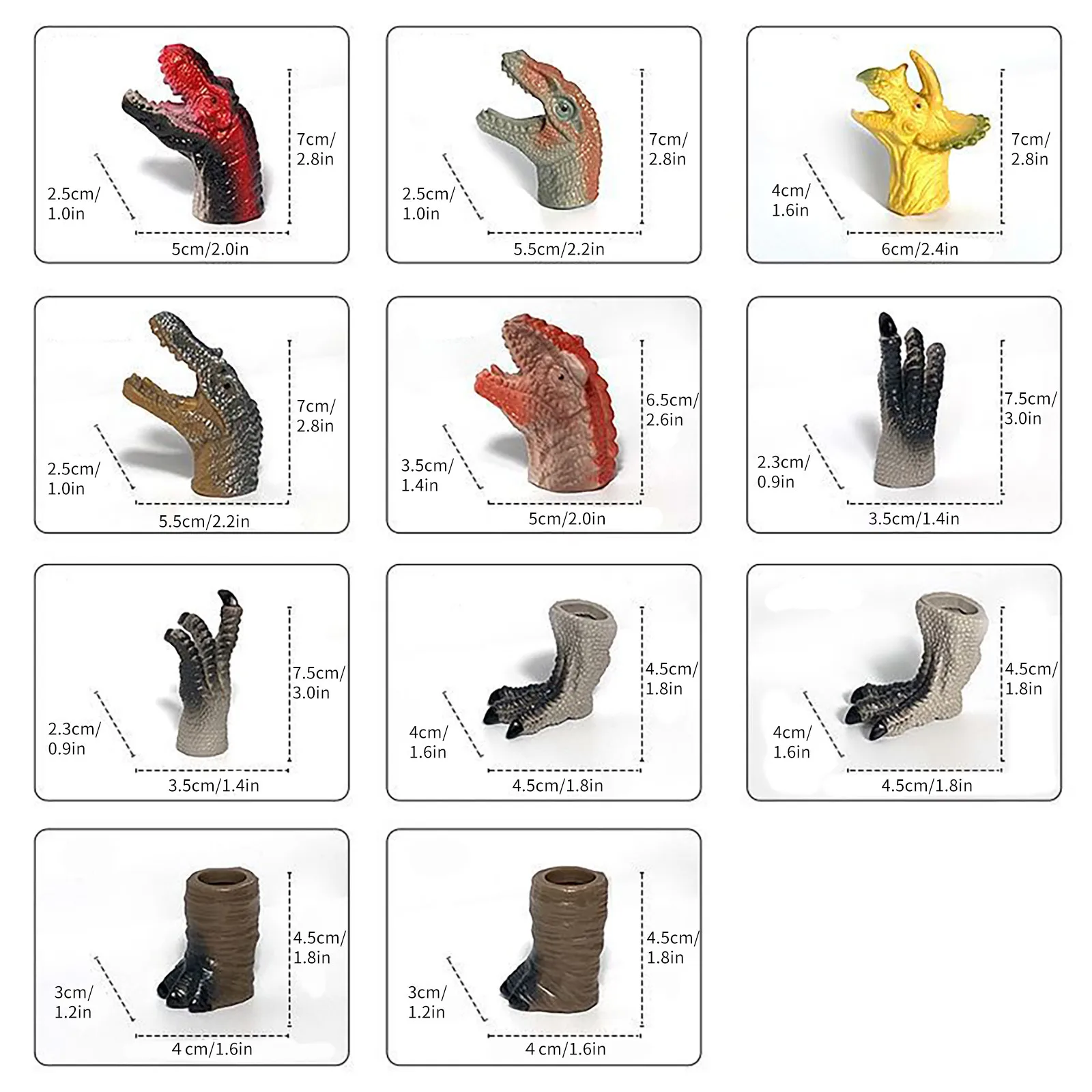 Пальчиковая игрушка-динозавр (5 комплектов) мини-пазл с животными ручное