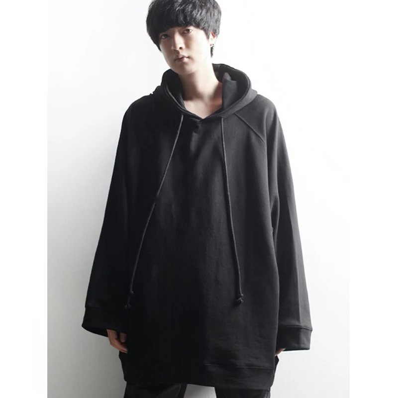 Гонконгский модный бренд Мужская свободная шапка с длинным рукавом Осень зима