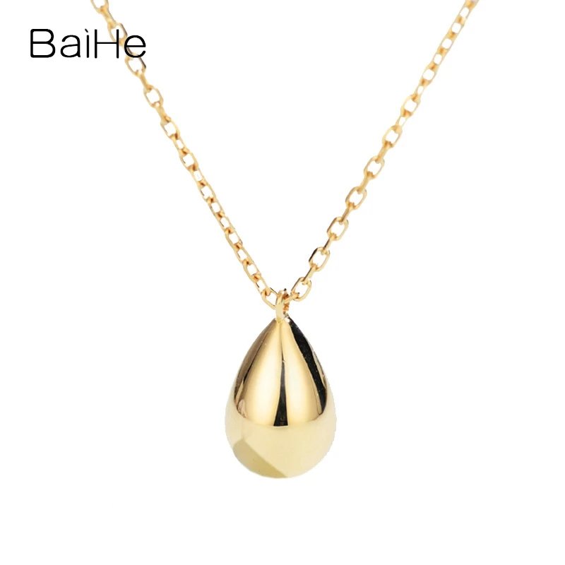 

BAIHE Solid 18K Yellow Gold Drop Pendant Necklace Women Men Fine Jewelry Making Collier en or véritable Colar de ouro verdadeiro