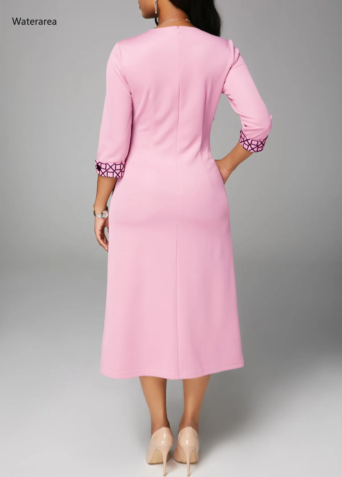 2019 размера плюс новое осеннее женское платье с О-образным вырезом и половинными