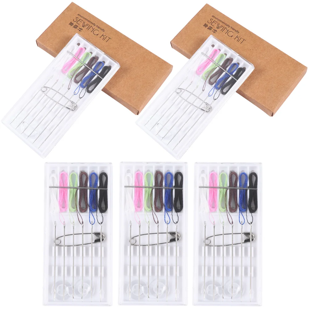 5 комплектов одноразовый набор швейных инструментов для отелей с вышивальной