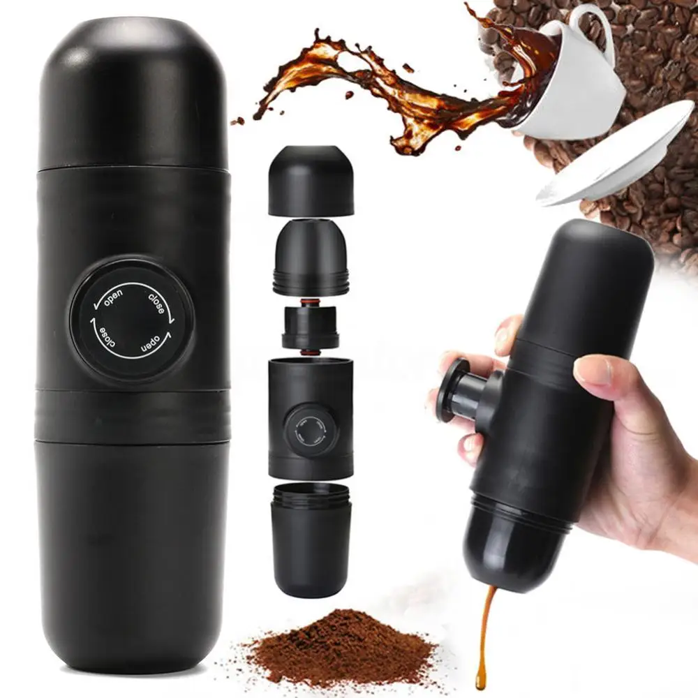 

New Manual Coffee Machine Outdoor Portable Coffee Pot 140ml Coffee Capsule Camping Trip Hiking Coffee Extraction Coffee Tool