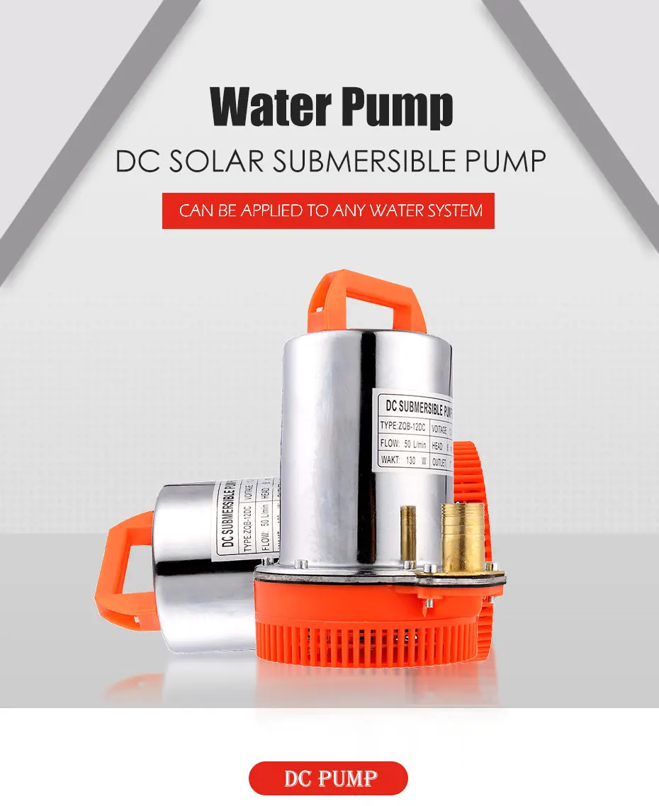SHYLIYU 24V 12V DC Electric Small Submersible Pump 1" Outlet Solar Powered Deep Well Water Pump Fluid Transfer centrifugal Pump