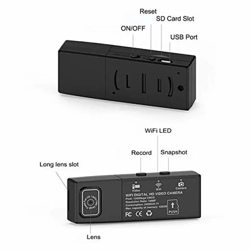 HD 1080P DIY портативная WiFi IP мини камера P2P видео рекордер поддержка удаленного