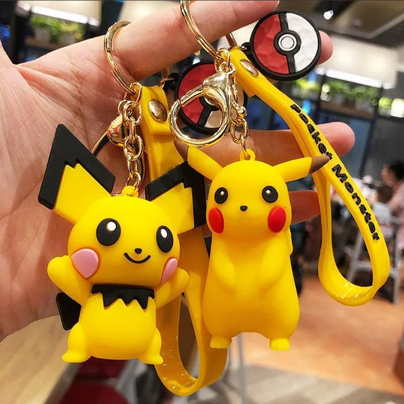 Action Pocket Monster Keychain Toys Cartoon Pokemon Squirtle Pikachu Cute Doll Key Chain Pendant Creative Gift For Childern | Игрушки и