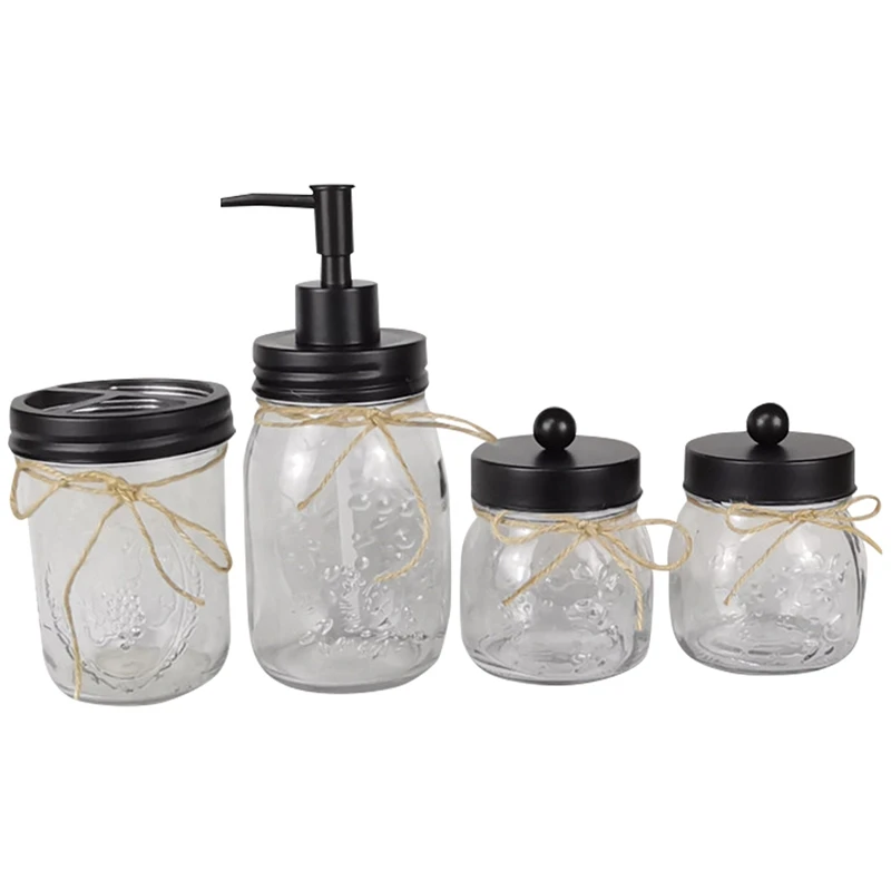 Набор аксессуаров для ванной комнаты Mason Jar деревенский фермерский декор банки