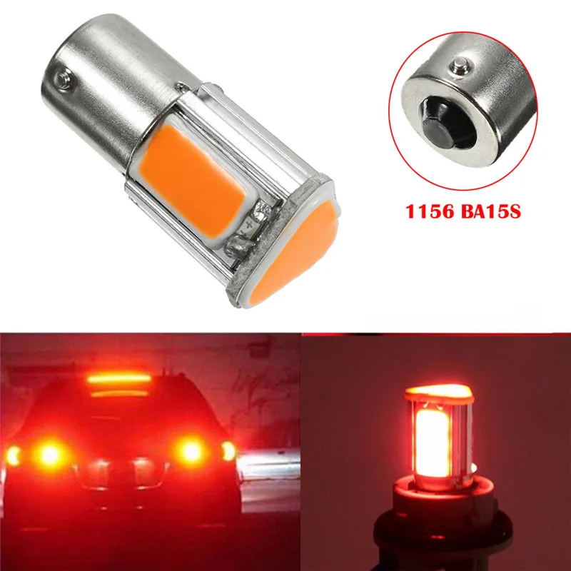 

1Pcs 1156 Red 3500K BA15S 4 COB LED Low Consumption High Bright Long Life Car Tail Stop Brake Light 12V Turn Signal Bulb#290323