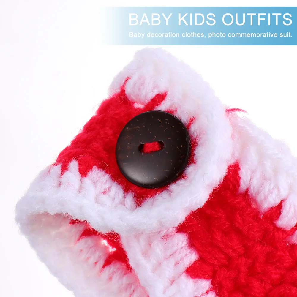

1 Set Christma Hand Weaving Baby Hat Infant Photography Wool Pant (Boy Baby)