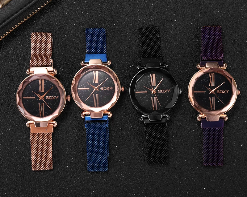 

Relogio Feminino Women's Watch 2019 Top Brand Luxury Magnetic Starry Sky Lady Wrist Watch Mesh Female Clock For Dropship Relojes