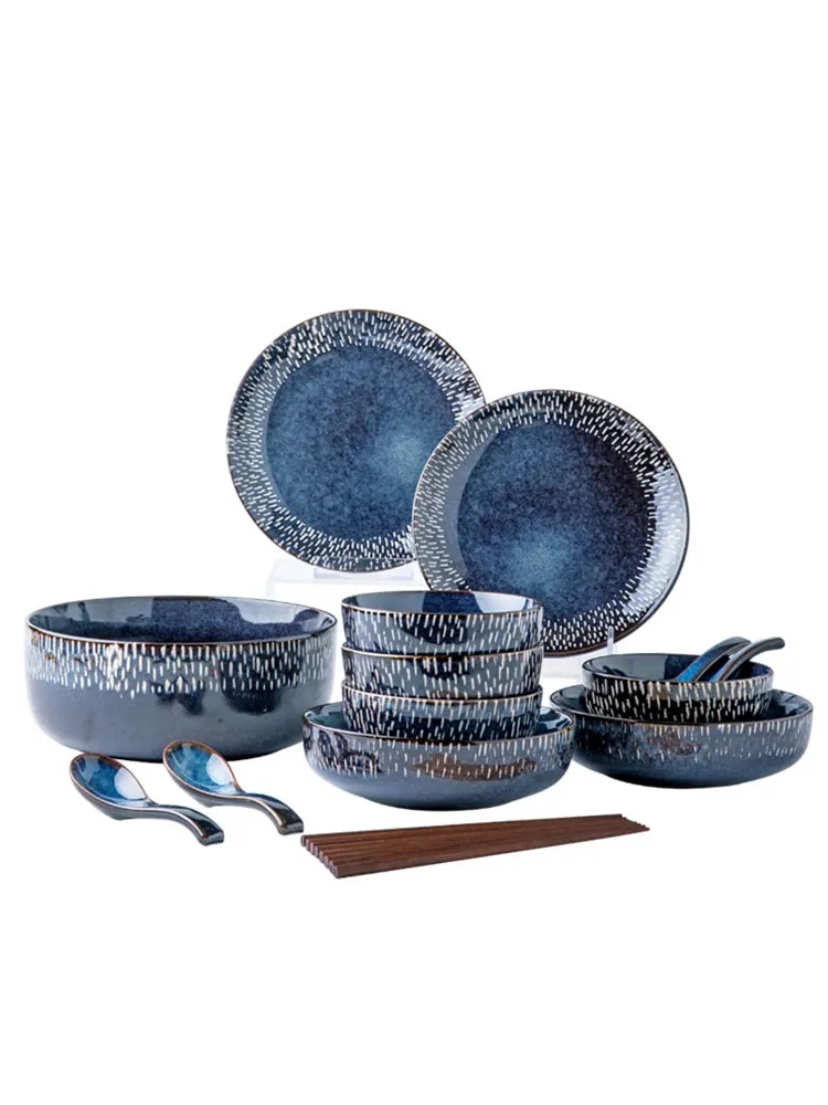 

European Style Dinner Plates Round Ceramic Fashion Retro Dinner Plates Set Breakfast Pratos De Jantar Kitchen Tableware EI50TZ