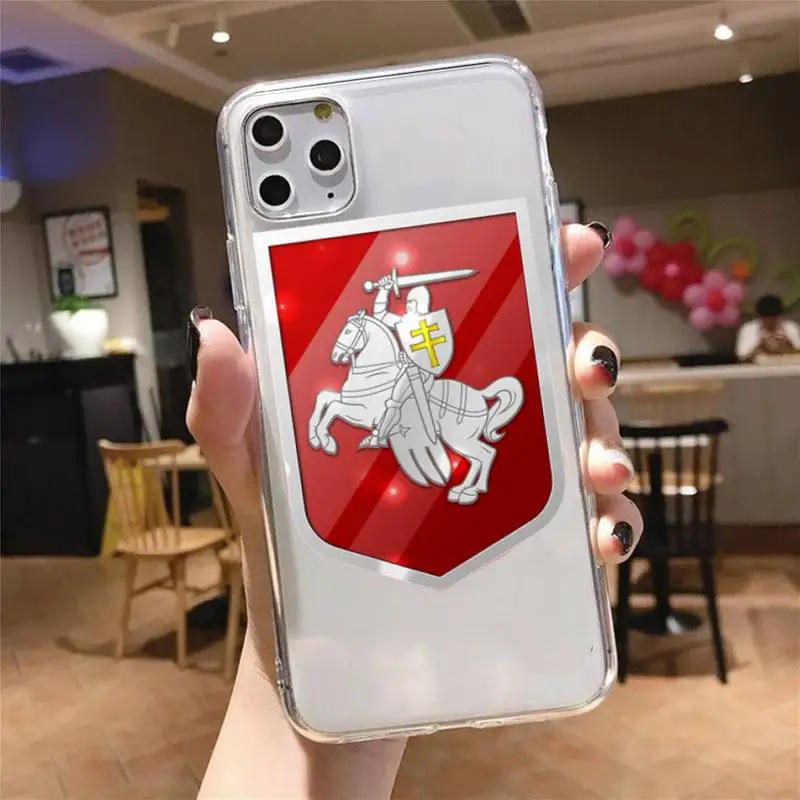 

Republic Belarus National flag Phone Case Transparent for iPhone 6 7 8 11 12 s mini pro X XS XR MAX Plus cover funda shell