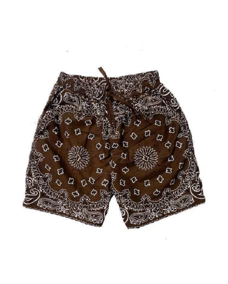 

European And American New Cashew Flower Retro American Hip-Hop Popular Floral Straight Loose Beach Three-Point Shorts Men