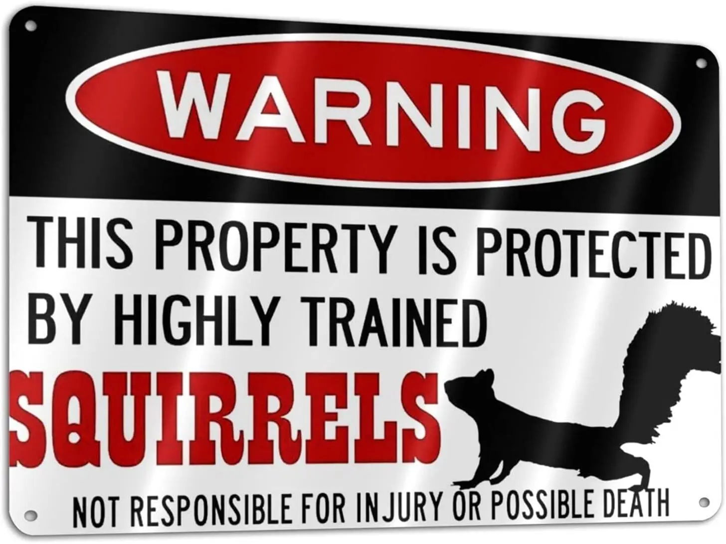 

Old-fashioned metal sign warning the property trained squirrel movie wall decoration metal tin sign club metal sign plaque