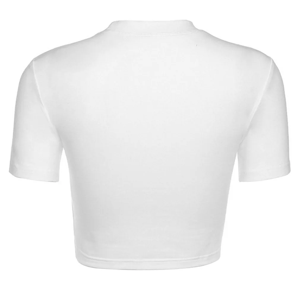 

Y2K Streetwear Graphic Short Sleeve White T-shirts 2000s Vintage Printing O-neck Baby Tees Cute Summer Crop Top Fashion