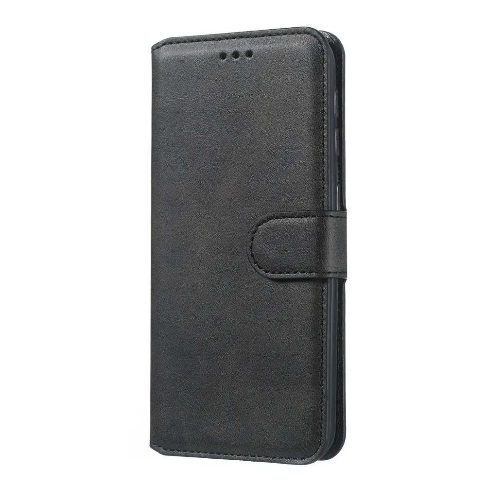 black Кожаный магнитный чехол-книжка в стиле ретро, защитный чехол для SAMSUNG Galaxy J6 J4 J6+ J4+ J8 J3 J7 J5 чехол s - Цвет: black