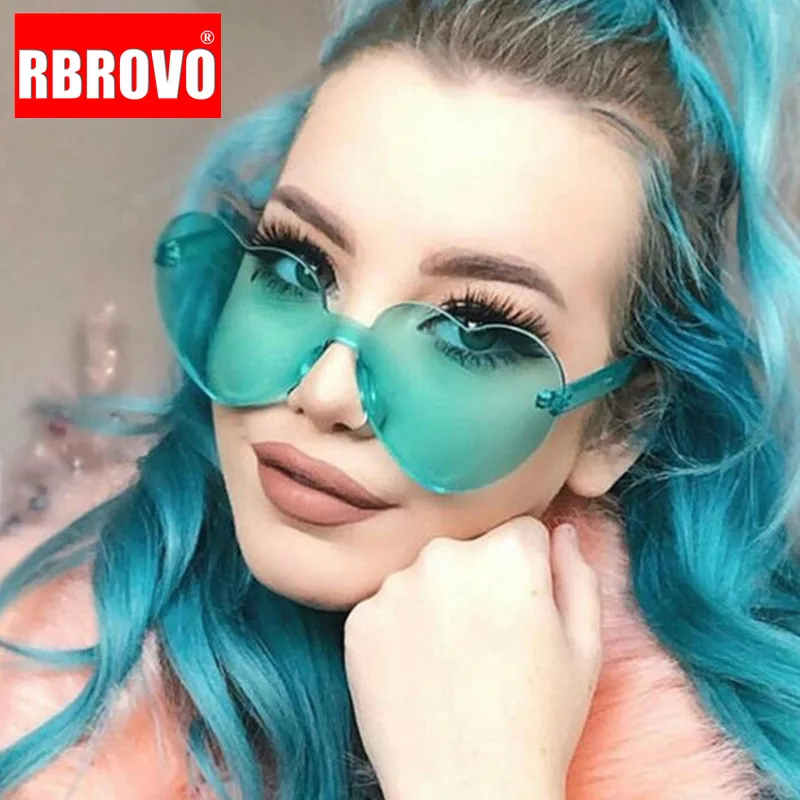 

RBROVO 2023 Heart-shaped Lady Sunglasses Women Candy Color Lens Plastic Sun Glasses Classic Vintage Oculos De Sol Feminino