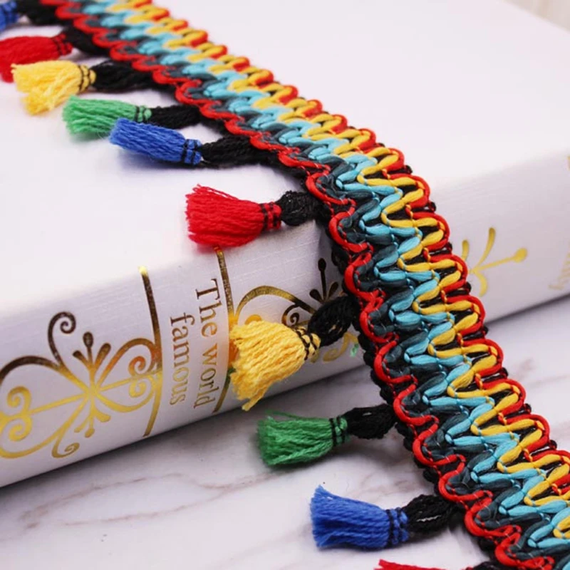 

Polyamide Nylon Fringe Tassel Trim Multicolor 70mm, 2 Yards