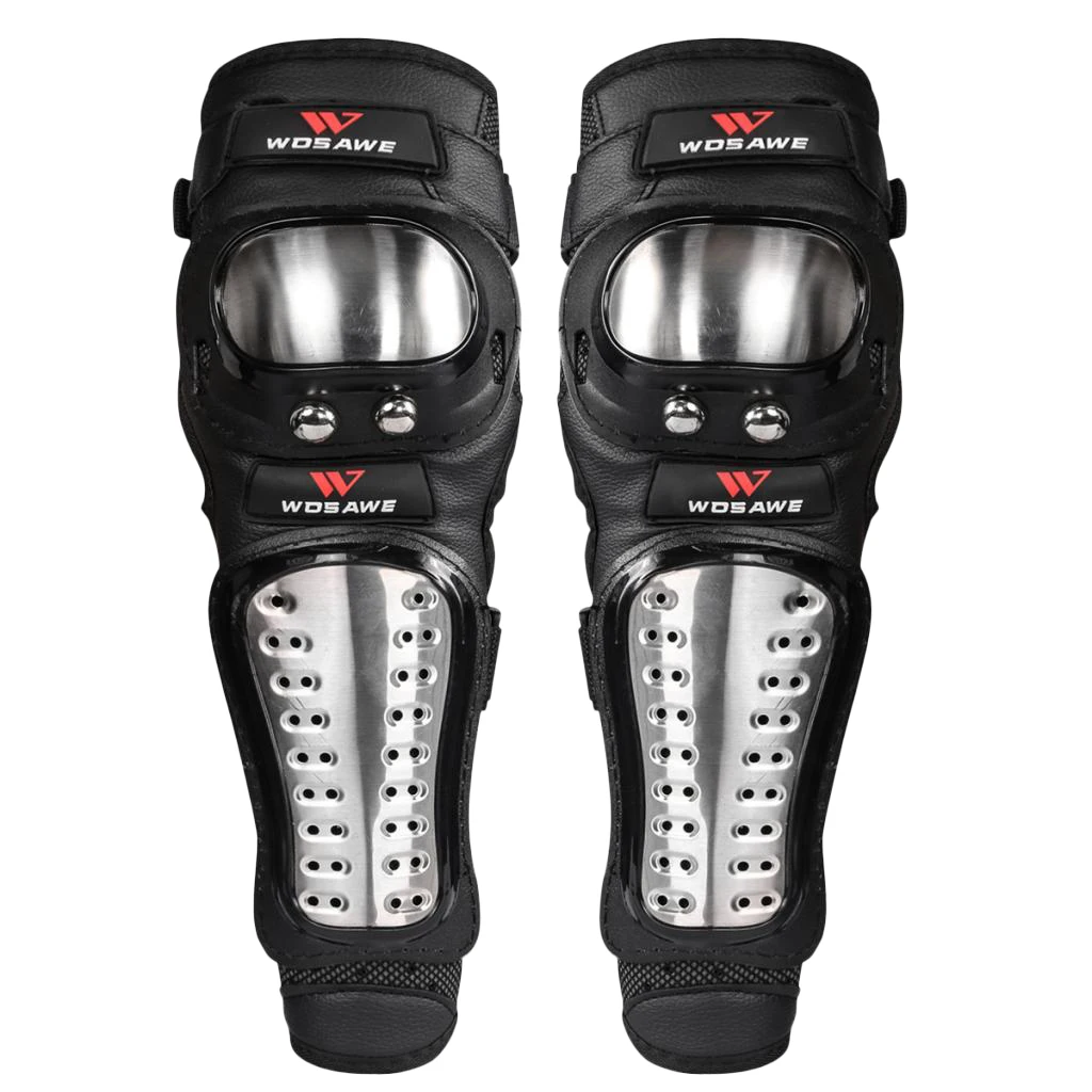 

Стальная защита для локтей мотоцикла, щитки для голени, для езды на мотоцикле, гонки, черный и белый цвета