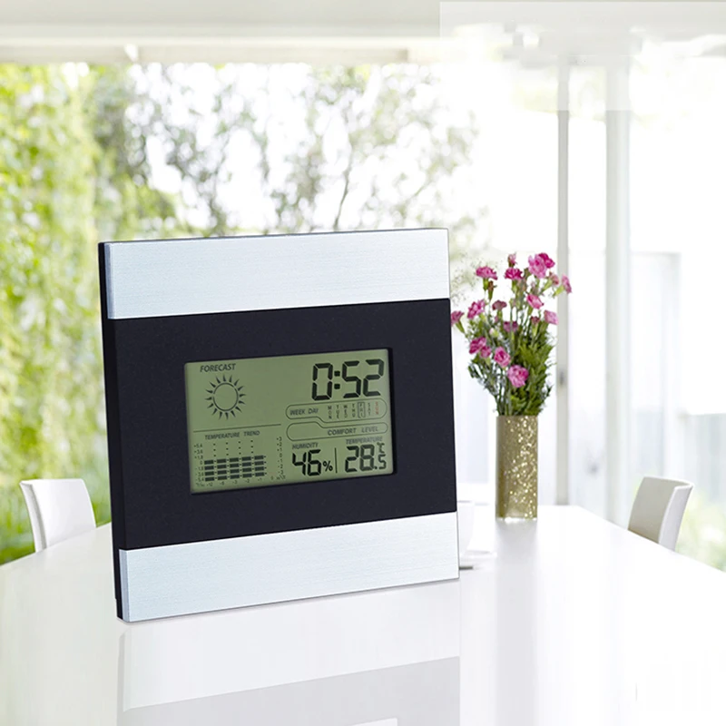 Цифровой будильник с монитором температуры и влажности часы для спальни