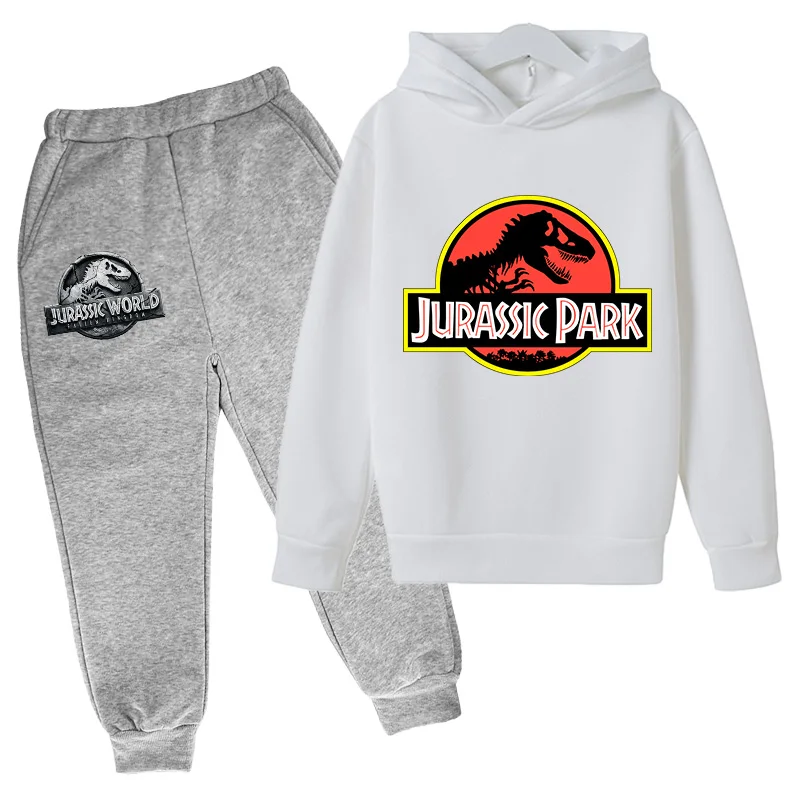 

Kids Cotton Hoodie Set Jurassic Park Pullover Suit Boys Girls Children Sweatshirt Pants 2 Pieces Dinosaur Long Sleeve Clothes