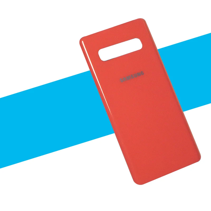 Orange Чехол для samsung Galaxy S10, задняя крышка батарейного отсека, стеклянная крышка корпуса для samsung S10 Galaxy S 10, Замена задней крышки двери - Цвет: Orange