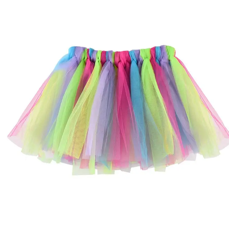 10 Colors Baby Girls Ballet Dance Mini Tutu Skirt Hand Woven Contrast Rainbow Colored Striped Patchwork Tulle Party Pettiskirt | Свадьбы и