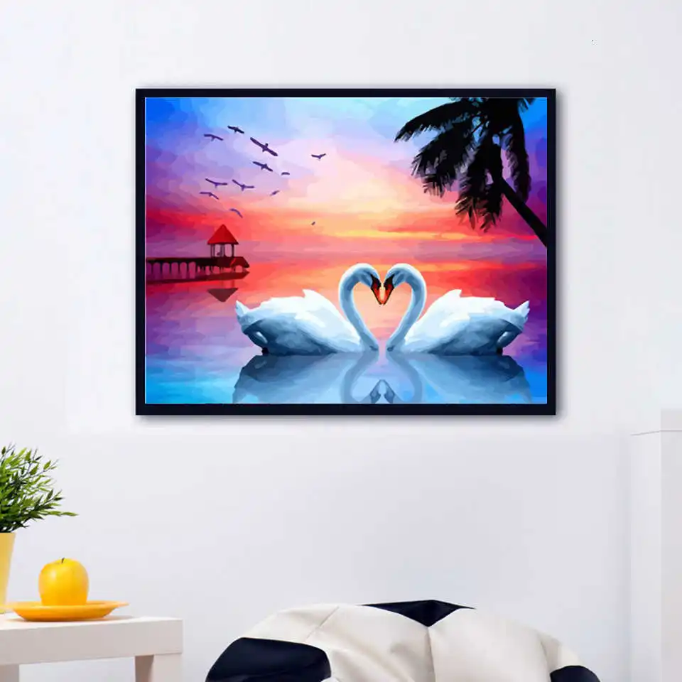 AZQSD абстрактная DIY картина маслом по номерам пейзаж Ручная роспись холст