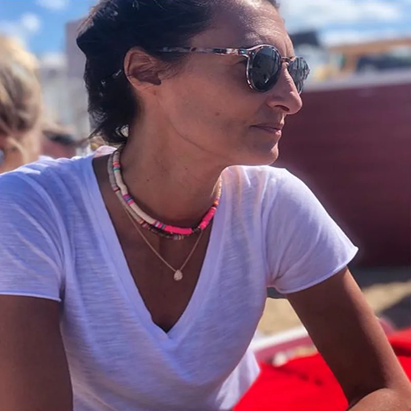 DM изысканный жемчуг Радужное ожерелье силикона барокко натуральный