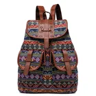 Винтажный рюкзак в этническом стиле, повседневные холщовые женские рюкзаки, полосатые школьные сумки для девочек-подростков, походный дорожный рюкзак для активного отдыха