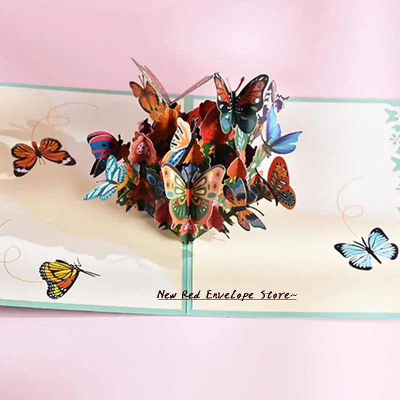 

3D выдвижная поздравительная открытка на день рождения пригласительная открытка бабочки открытка