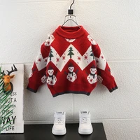 girls boys sweater kids coat outwear 2022 christmas plus velvet thicken warm winter autumn knitting tops cotton kids baby childr