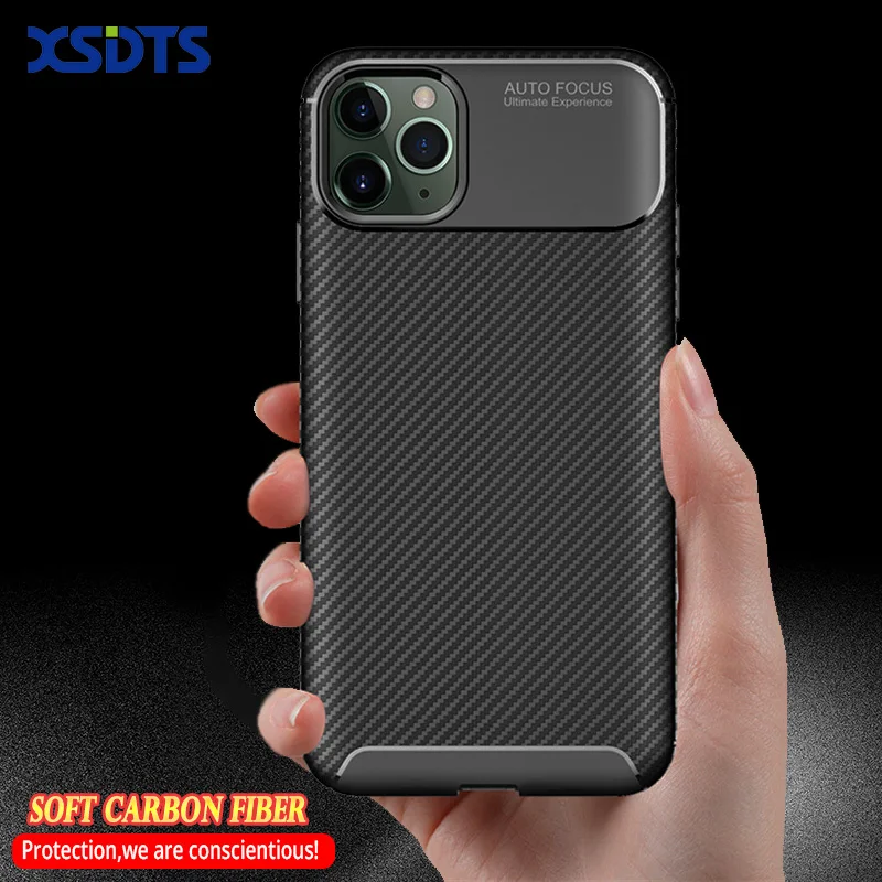 Чехол для iPhone 12 Mini 11 Pro X XR XS Max 7 8 Plus 6 6S SE2 SE 2020 Мягкий защитный чехол из углеродного