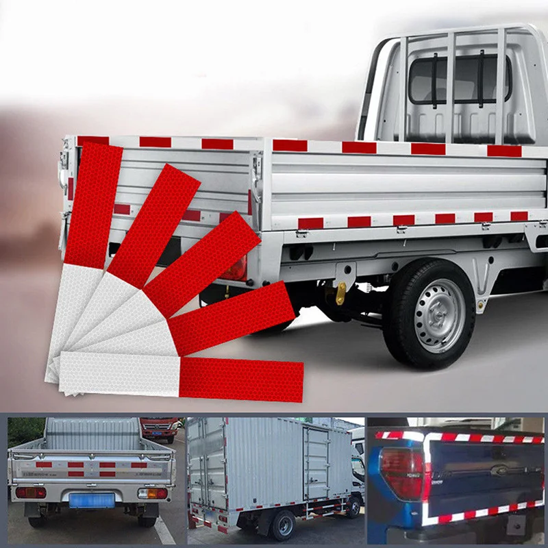

10Pcs Car Truck Reflective Safety Tape Warning Night Light Waterproof Trailer Reflector Sticker 30*4.5cm