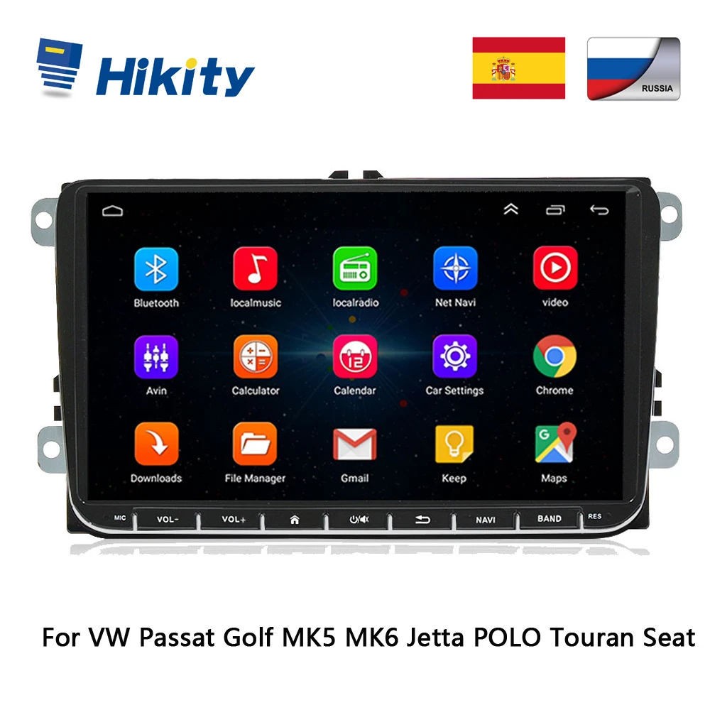 Hikity 2 Din " Android 8,0 автомобильный Радио плеер gps навигация для VW Skoda Octavia golf 5 6 touran passat B6 jetta polo tiguan RDS