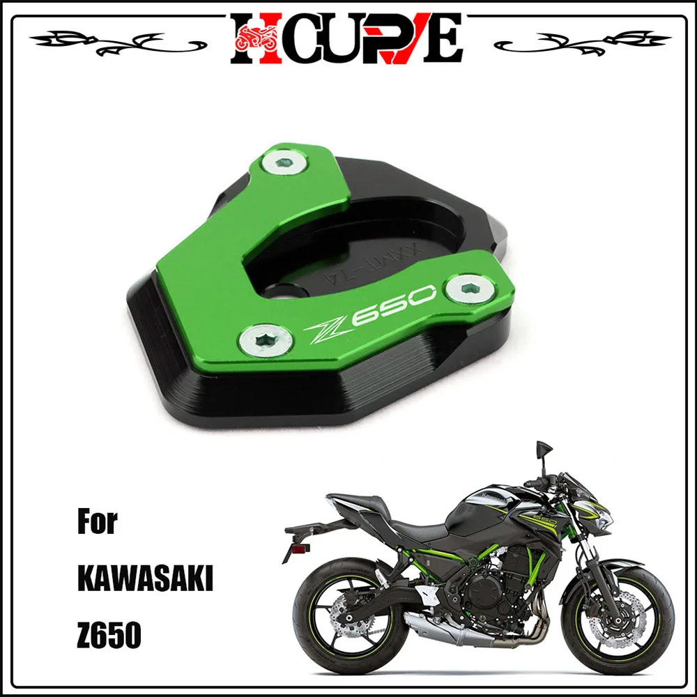 

For KAWASAKI Z650 Z 650 2017 2018 2019 2020 2021 2022 Motorcycle CNC Kickstand Sidestand Stand Extension Enlarger Pad