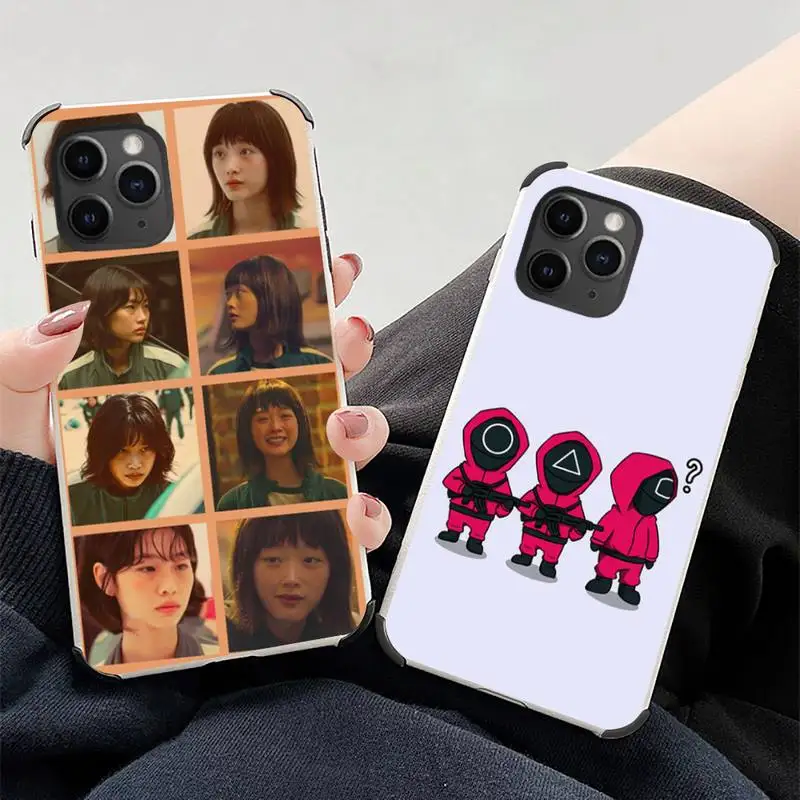 

HoYeon Jung Squid Game Phone Case Lambskin Leather For iphone 12 11 8 7 6 XR X XS PLUS MINI PLUS PRO MAX Shockproof shell