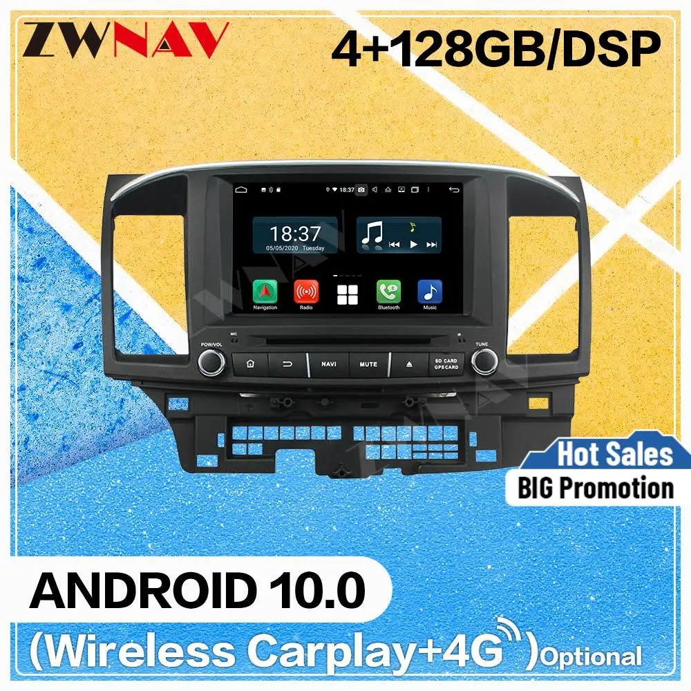 128G Carplay Android 10 экран мультимедийный DVD плеер для Mitsubishi Lancer 2014 2015 GPS навигация