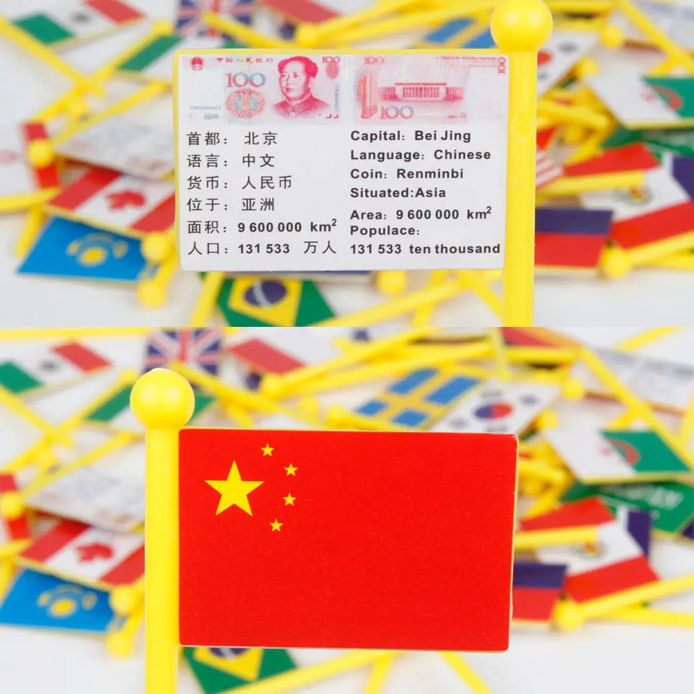 

Child Educational Learning Toys 3D Wooden Geographic Country With Flag Jigsaw Puzzles World Map Toy Stress Relief National Flag