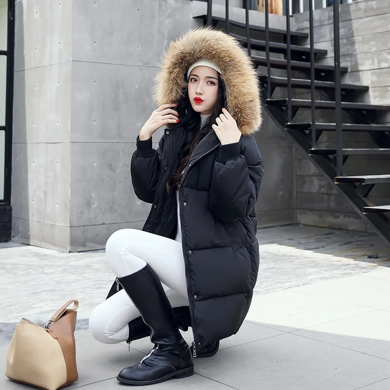 

2021 New Fashion Warm Cotton Coat Winter Large Size Parker Jacket ladies Thick loose Hooded Jacket Women Down Cotton Jacket