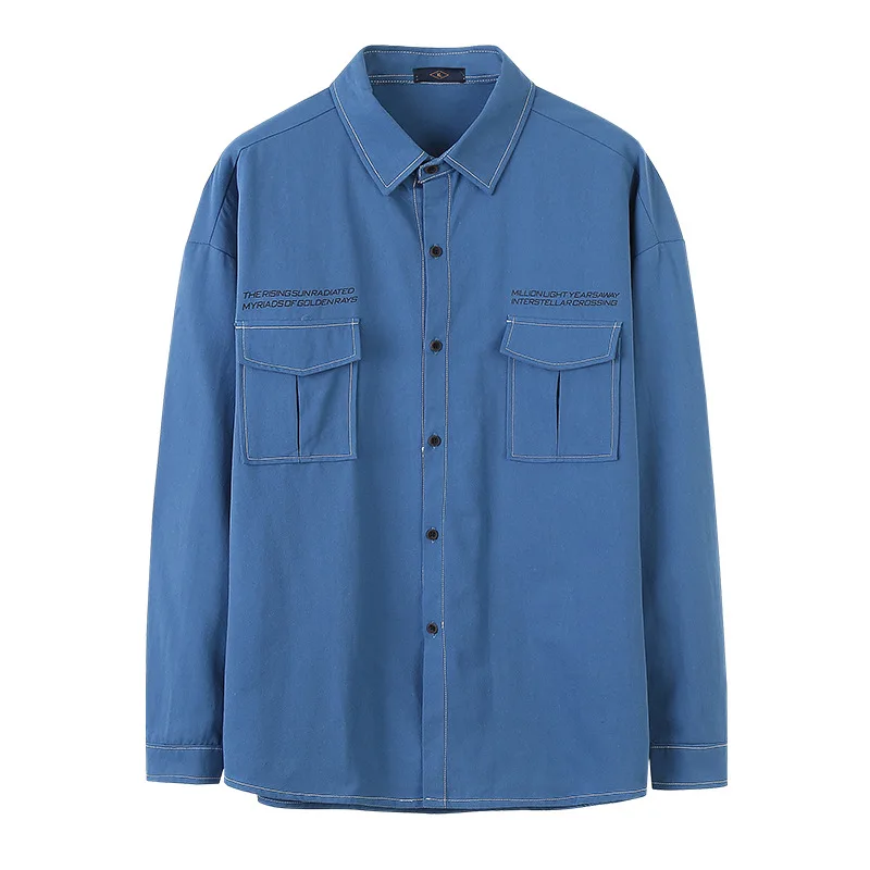 Мягкие вымытые хип-хоп мужские джинсовые рубашки винтажный вид рабочие джинсы в