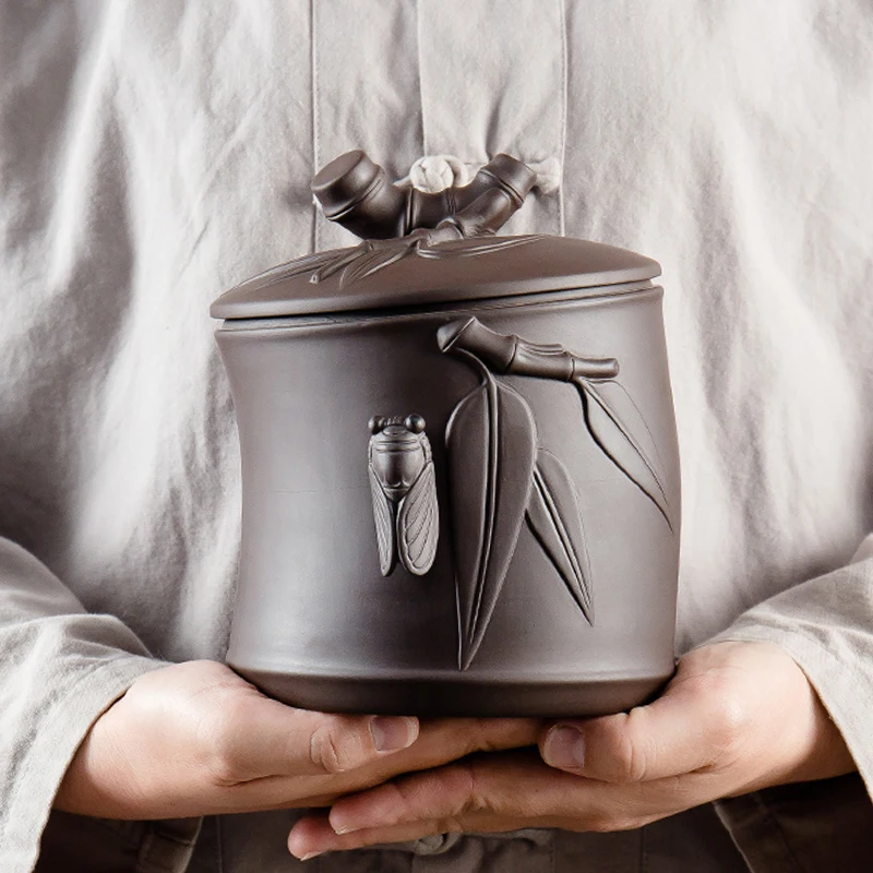 

Tea Caddy Zisha Puer Tea Tea Storage Box Tea Jar Candy Jar Container Purple Sand Storage Box for Home Use Small Storage Chests